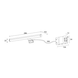 Sapho Irene - Lampe, 6W LED, 286x100x25 mm, chrome 25861CI