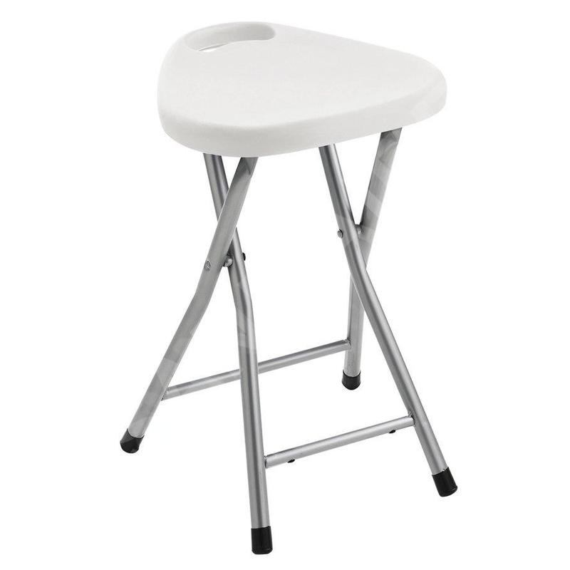 Aqualine White Line - Tabouret de salle de bain pliant, 300x465x293 mm, blanc CO75
