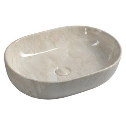 Sapho Dalma - Vasque à poser, 590x420 mm, sans trou pour robinet, marfil MM427