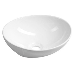Aqualine Céramique - Vasque à poser, 420x340 mm, sans trou pour robinet, blanc 49412