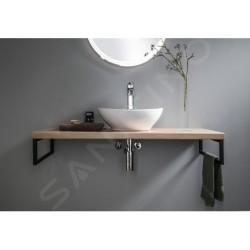 Aqualine Céramique - Vasque à poser, 420x340 mm, sans trou pour robinet, blanc 49412
