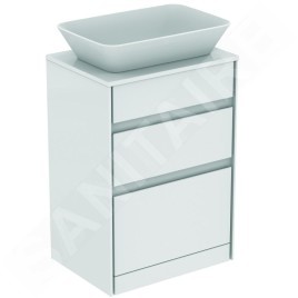 Ideal Standard Connect Air - Plateau 604 x 18 x 442 mm, gris clair brillant laqué E0848EQ