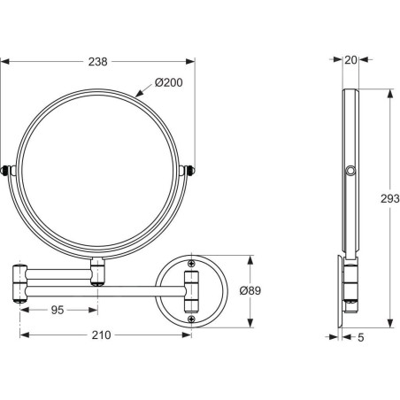 Ideal Standard IOM - Miroir de maquillage, chrome A9111AA
