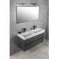 Sapho Godiva - Double-lavabo 1190x440 mm, sans trop-plein, 2 trous pour robinet, blanc GU119