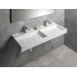 Sapho Godiva - Double-lavabo 1190x440 mm, sans trop-plein, 2 trous pour robinet, blanc GU119
