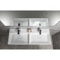 Sapho Godiva - Double-lavabo 1190x440 mm, sans trop-plein, 2 trous pour robinet, blanc GU119