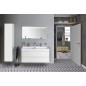 Sapho Godiva - Double-lavabo 1190x440 mm, sans trop-plein, 2 trous pour robinet, blanc GU119