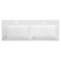 Sapho Godiva - Double-lavabo 1190x440 mm, sans trop-plein, 2 trous pour robinet, blanc GU119