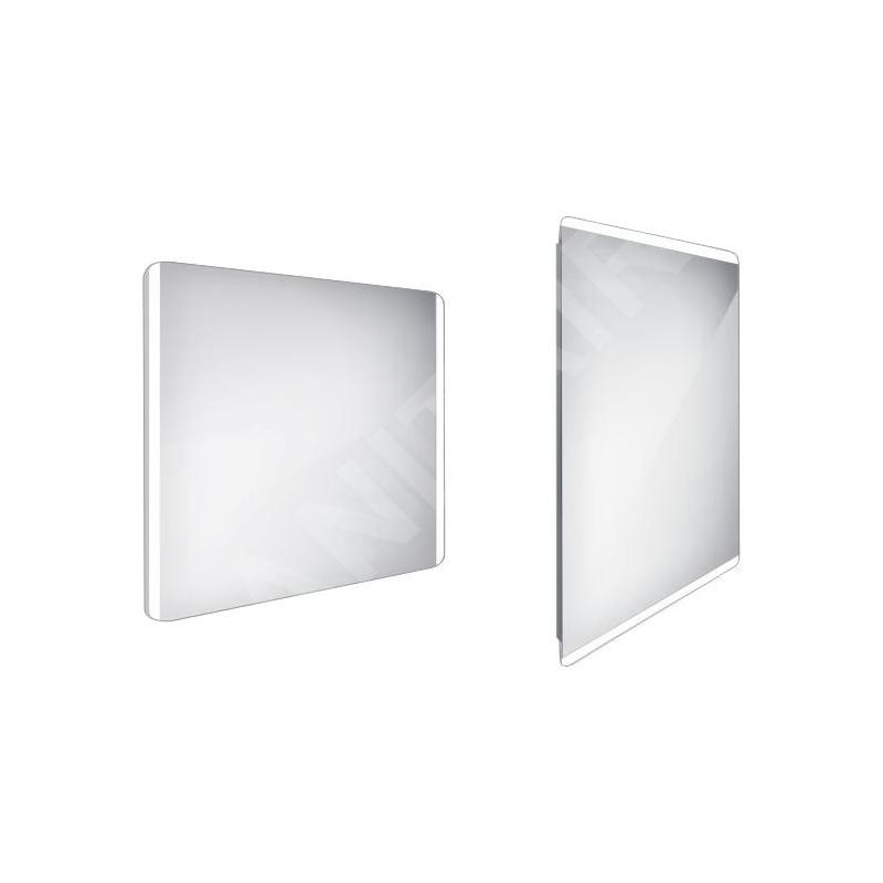 Nimco Miroirs - Miroir de salle de bains éclairé par LED 900 x 700 mm, arrondi, aluminium ZP 17019 Nimco Miroirs - Miroir de salle de bains éclairé par LED 900 x 700 mm, arrondi, aluminium ZP 17019