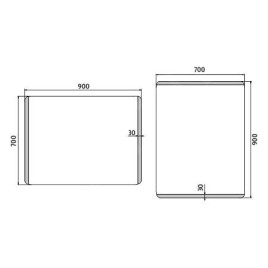 Nimco Miroirs - Miroir de salle de bains éclairé par LED 900 x 700 mm, arrondi, aluminium ZP 17019