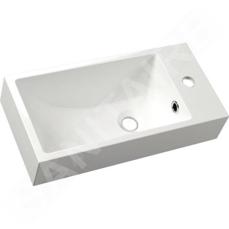 Sapho Small - Lavabo Ariana 500x100x250 mm, robinet à droite, blanc SM016