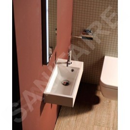 Sapho Small - Lavabo Ariana 500x100x250 mm, robinet à droite, blanc SM016
