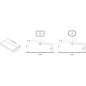 Ravak Moon/Formy - Plaque de lavabo I, 1200 x 550 x 70 mm - noyer X000000847