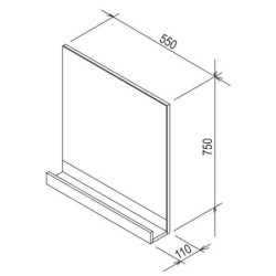 Ravak 10° - Miroir 550x750 mm, noyer foncé X000000850