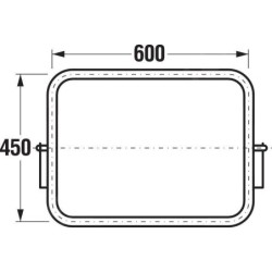 Jika Universum - Miroir sans levier 600x450 mm, inox H3897190030001