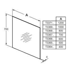 Ideal Standard Mirror&Light - Miroir 500x700 mm T3365BH