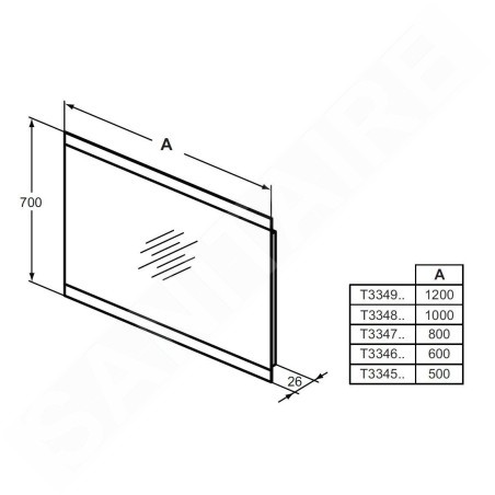 Ideal Standard Mirror&Light - Miroir 600x700 mm avec éclairage LED double face T3346BH