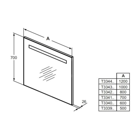 Ideal Standard Mirror&Light - Miroir 700x700 mm avec éclairage LED T3341BH