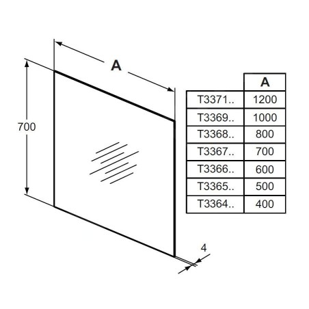 Ideal Standard Mirror&Light - Miroir 800x700 mm T3368BH