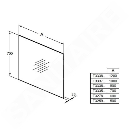 Ideal Standard Mirror&Light - Miroir 700x700 mm avec éclairage LED T3335BH