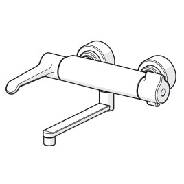 Hansa Clinica - Mitigeur thermostatique de lavabo avec bec orientable, Thermo Cool, chrome 08805202