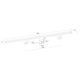 Sapho Éclairage - Luminaire à LED Pandora 808x15x112 mm, chrome E27576CI
