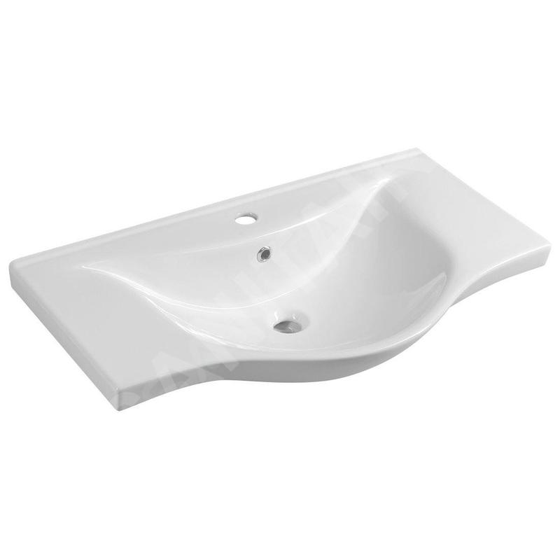 Aqualine Zara - Lavabo 795x460 mm, avec trop-plein, trou pour robinet, blanc 10080 Aqualine Zara - Lavabo 795x460 mm, avec trop-plein, trou pour robinet, blanc 10080