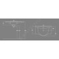 Aqualine Zara - Lavabo 795x460 mm, avec trop-plein, trou pour robinet, blanc 10080 Aqualine Zara - Lavabo 795x460 mm, avec trop-plein, trou pour robinet, blanc 10080