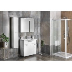 Aqualine Zara - Lavabo 795x460 mm, avec trop-plein, trou pour robinet, blanc 10080