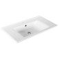Aqualine Zuno - Lavabo 750x450 mm, avec trop-plein, trou pour robinet, blanc 9075