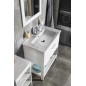 Aqualine Zuno - Lavabo 750x450 mm, avec trop-plein, trou pour robinet, blanc 9075