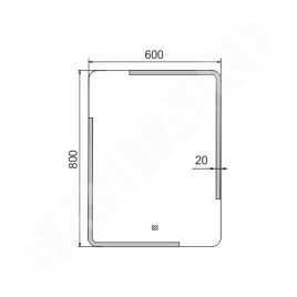 Nimco Miroirs - Miroir avec cadre éclairage LED, 600x800 mm, aluminium ZP 15002V