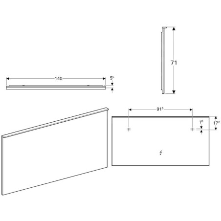 Geberit Xeno 2 - Miroir 1400 x 710 mm avec éclairage LED et système anti-buée 500.203.00.1