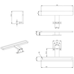 Sapho Éclairage - Luminaire LED Miraka, longueur 300 mm, 5 W, chromé MR300