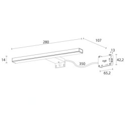 Sapho Éclairage - Luminaire LED Esther, 280x14x107 mm, 6 W, noir E27679CI