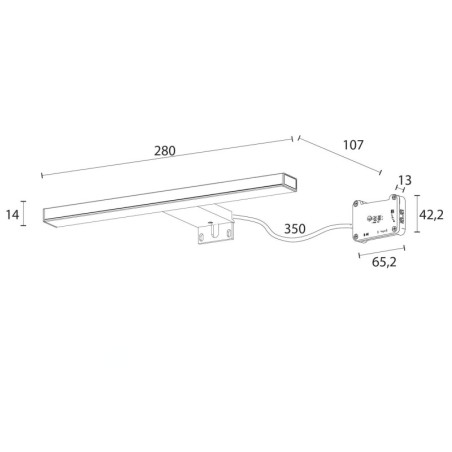Sapho Éclairage - Luminaire LED Esther, 280x14x107 mm, 6 W, noir E27679CI