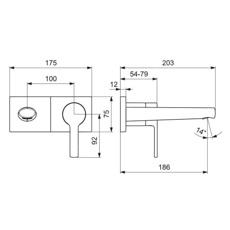 Hansa Ronda - Mitigeur de lavabo encastré, chrome 44882183