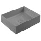 Sapho Formigo - Lavabo à poser 475x365 mm, sans trop-plein, sans trou pour robinet, gris FG019 Sapho Formigo - Lavabo à poser 475x365 mm, sans trop-plein, sans trou pour robinet, gris FG019