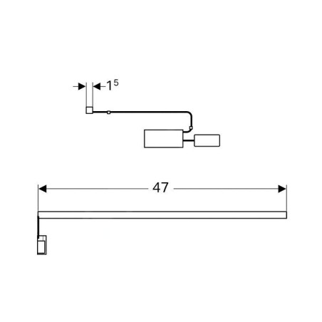 Geberit Accessoires - Réglette lumineuse, longueur 470 mm, double 501470000