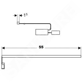 Geberit Accessoires - Réglette lumineuse, longueur 550 mm, double 501550000