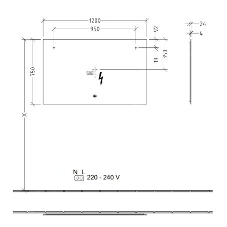 Villeroy & Boch More to See Lite - Miroir avec éclairage LED, 1200x750x24 mm A4591200