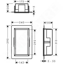 Hansgrohe XtraStoris Original - Niche murale avec cadre intégré, 300x150x100 mm, noir mat 56057670