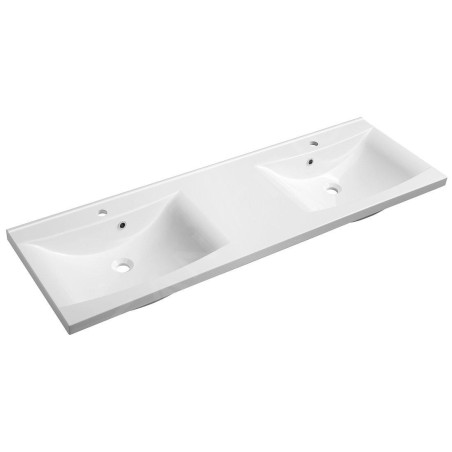 Sapho Lucia - Meuble double vasque 1500x480 mm, avec trop-plein et 2 trous pour la robinetterie, blanc 50154