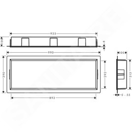 Hansgrohe XtraStoris Original - Niche murale avec cadre intégré, 300x900x100 mm, noir mat 56067670