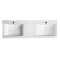 Sapho Lucia - Meuble double vasque 1500x480 mm, avec trop-plein et 2 trous pour la robinetterie, blanc 50154