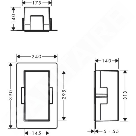 Hansgrohe XtraStoris Minimalistic - Niche murale, 300x150x140 mm, inox brossé 56076800