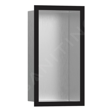 Hansgrohe XtraStoris Individual - Niche murale avec cadre design, 300x150x100 mm, inox brossé / noir mat 56094670