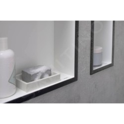 Hansgrohe XtraStoris Individual - Niche murale avec cadre design, 300x150x100 mm, inox brossé / noir mat 56094670