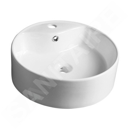 Sapho Yakarta - Lavabo à poser, avec trop-plein, trou pour robinetterie, blanc BH7021