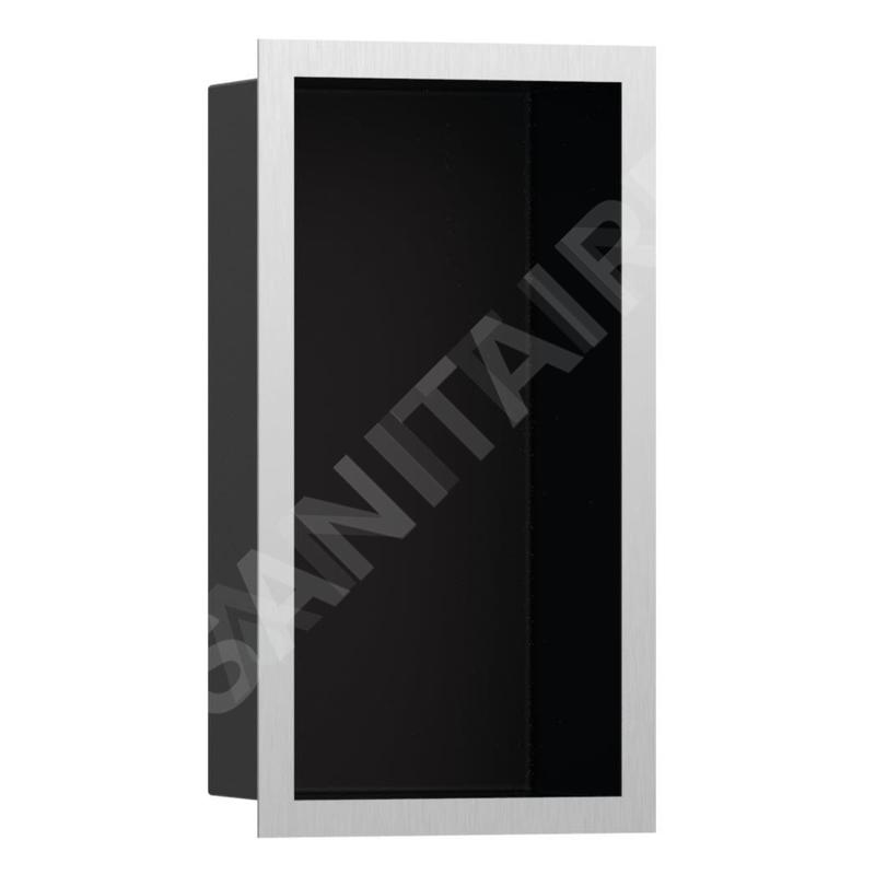 Hansgrohe XtraStoris Individual - Niche murale avec cadre design, 300x150x100 mm, noir noir / inox brossé 56095800